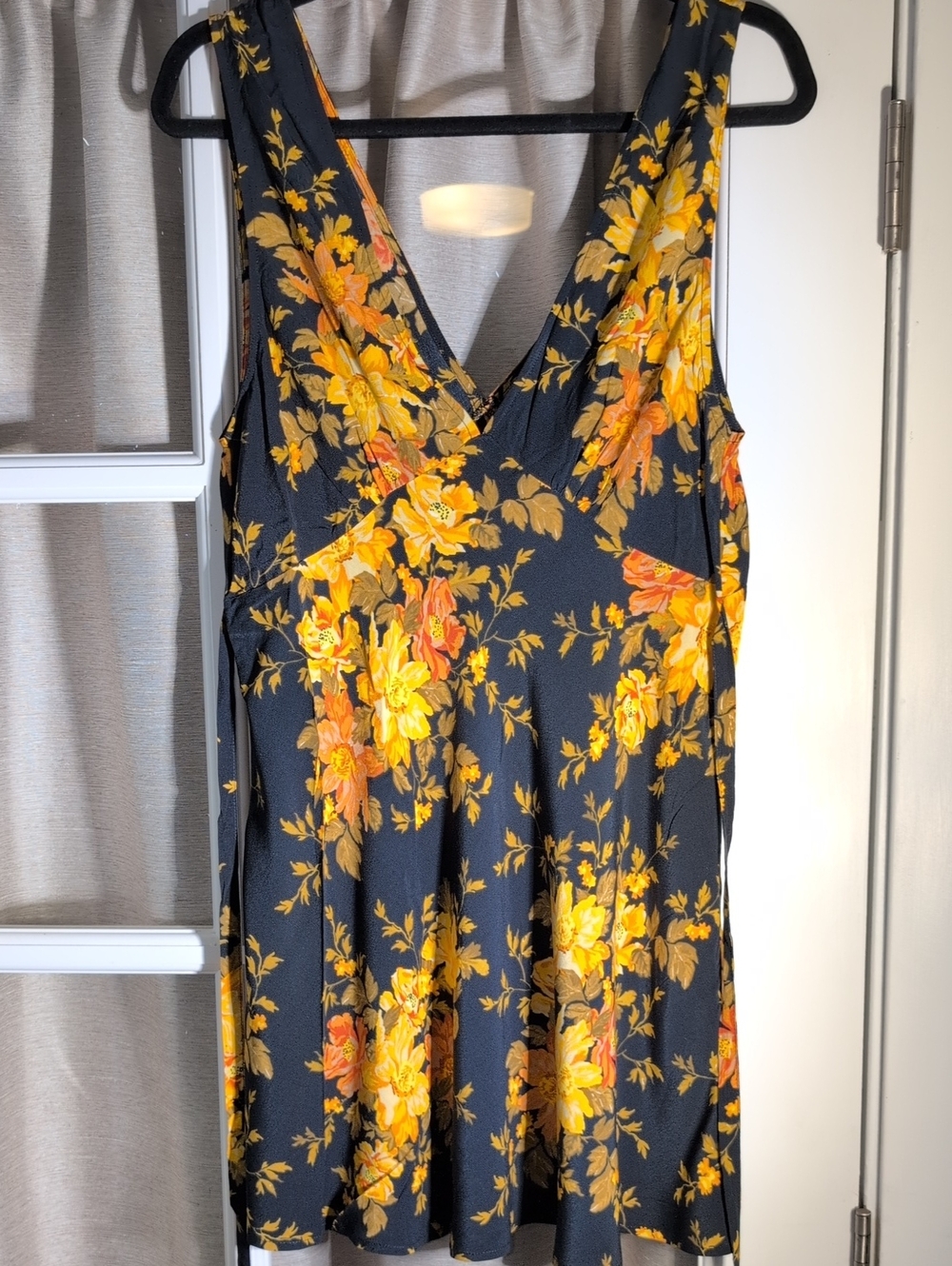 Auguste lack Floral V-Neck Aline Slip Dress